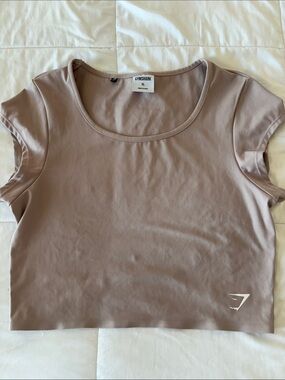 Gymshark Mauve Cropped Scoop-Neck Training Top